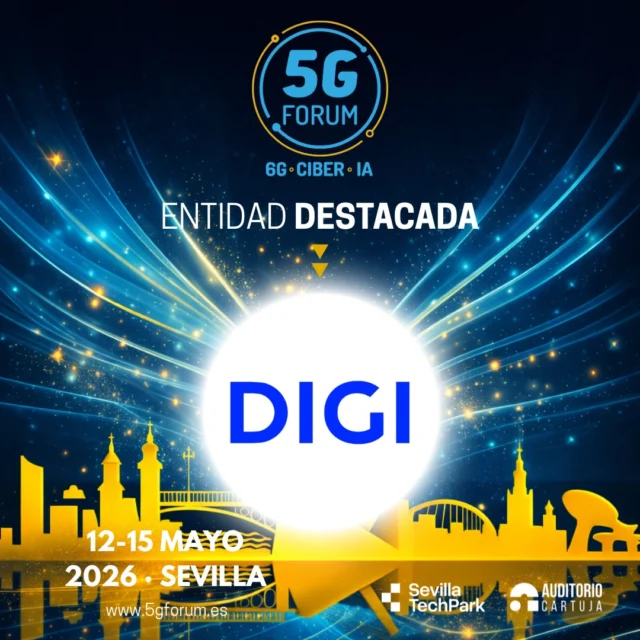 📶 @digimobil_es será entidad destacada en la IX edición del @5gforum. Además, estará presente en la zona expositiva, donde mostrará a través de vídeos sus soluciones más innovadoras y su visión del futuro del sector.

✨ Un punto de encuentro imprescindible en el que el 5G se conecta con ámbitos clave como redes, inteligencia artificial, ciberseguridad, IoT y salud digital, generando un espacio único para compartir conocimiento, impulsar la innovación y explorar nuevas oportunidades… “𝘋𝘰𝘯𝘥𝘦 𝘭𝘰𝘴 𝘭í𝘥𝘦𝘳𝘦𝘴 𝘵𝘦𝘤𝘯𝘰𝘭ó𝘨𝘪𝘤𝘰𝘴 𝘴𝘦 𝘥𝘢𝘯 𝘤𝘪𝘵𝘢” 

➡️️ '𝟓𝐆 𝐅𝐨𝐫𝐮𝐦': 𝟏𝟐-𝟏𝟓 𝐦𝐚𝐲𝐨 𝟐𝟎𝟐𝟔

📍 2 jornadas presenciales en el @auditoriocartuja de @sevillatechpark, y 2 virtuales.

#5GForum26 #5G #6G #IA #redes #telefonía #conectividad #cloud #tecnología #conexiones #innovación #ciberseguridad #redesnoterrestres #NTN #Sevilla