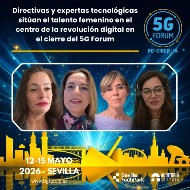 📶 𝗗𝗶𝗿𝗲𝗰𝘁𝗶𝘃𝗮𝘀 𝘆 𝗲𝘅𝗽𝗲𝗿𝘁𝗮𝘀 𝘁𝗲𝗰𝗻𝗼𝗹ó𝗴𝗶𝗰𝗮𝘀 𝘀𝗶𝘁ú𝗮𝗻 𝗲𝗹 𝘁𝗮𝗹𝗲𝗻𝘁𝗼 𝗳𝗲𝗺𝗲𝗻𝗶𝗻𝗼 𝗲𝗻 𝗲𝗹 𝗰𝗲𝗻𝘁𝗿𝗼 𝗱𝗲 𝗹𝗮 𝗿𝗲𝘃𝗼𝗹𝘂𝗰𝗶ó𝗻 𝗱𝗶𝗴𝗶𝘁𝗮𝗹 𝗲𝗻 𝗲𝗹 𝗰𝗶𝗲𝗿𝗿𝗲 𝗱𝗲𝗹 @5gforum

🎙️ Mujeres referentes del ecosistema tecnológico reivindican durante la cuarta jornada de la IX edición el papel de la mujer en las carreras STEM y analizan el impacto de la IA, el 5G, la ciberseguridad y la innovación sobre la sociedad y la industria.

📡 Durante la jornada destacó la participación de mujeres de instituciones, entidades y empresas líderes y referentes como el @ayuntamientomalaga, @cdti_innovacion, Gamma Solutions, @unisevilla, @companygmv, @siemens_es, Axión, @nttdata.espana, @offshoretech, Guardedbox, @babel_espana e @ibm 

➡️️ '𝟓𝐆 𝐅𝐨𝐫𝐮𝐦': 𝟏𝟐-𝟏𝟓 𝐦𝐚𝐲𝐨 𝟐𝟎𝟐𝟔

📍 2 jornadas presenciales en el @auditoriocartuja de @sevillatechpark, y 2 virtuales.
 
🌐 Lee la noticia completa en nuestra web 𝐧𝐞𝐰𝐬𝐩𝐚𝐜𝐞𝐚𝐧𝐝𝐬𝐨𝐥𝐮𝐭𝐢𝐨𝐧𝐬.𝐜𝐨𝐦 👉 𝐋𝐈𝐍𝐊 𝐈𝐍 𝐁𝐈𝐎

#5GForum26 #5G #6G #IA #redes #telefonía #conectividad #cloud #tecnología #conexiones #innovación #ciberseguridad #redesnoterrestres #NTN #Sevilla